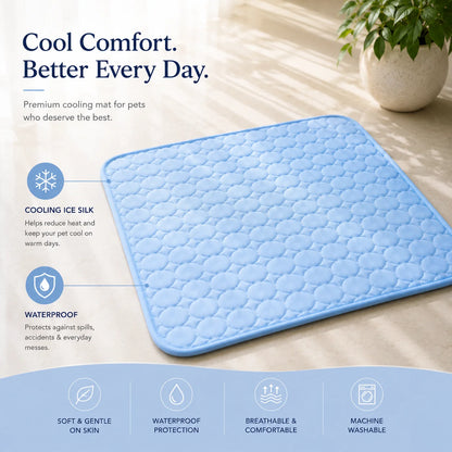 ChillWave Ice Silk Cooling Mat For Dogs & Cats (Summer Comfort)