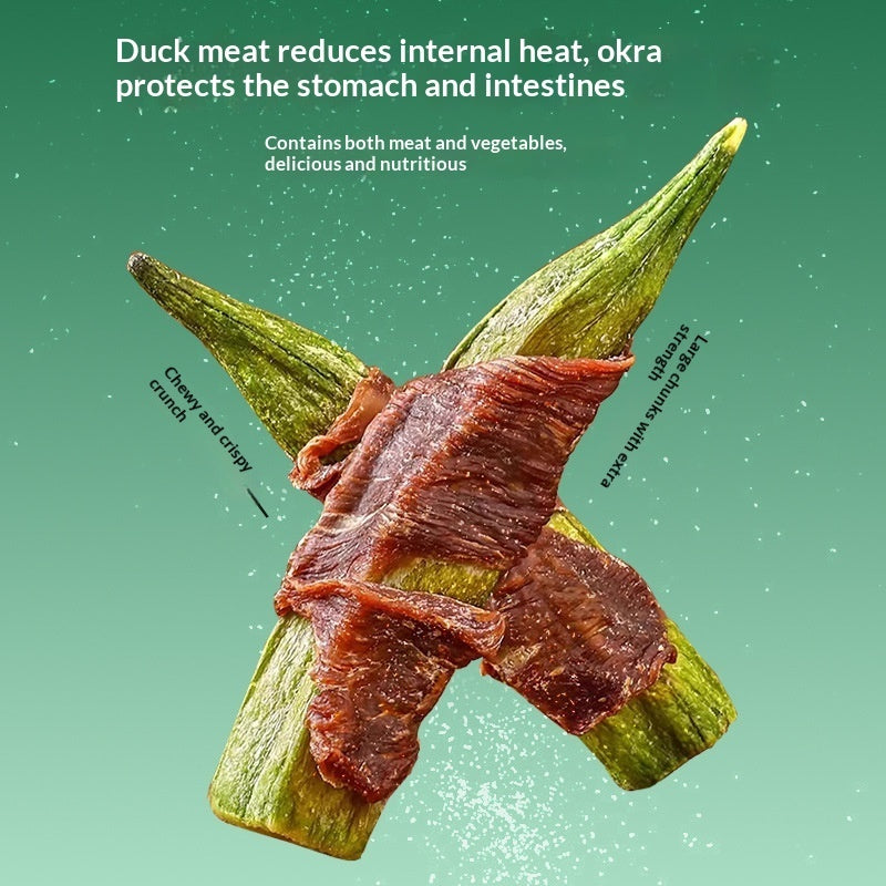 Pet Dog Treats Duck Okra Nutritious Chews bundle of 3