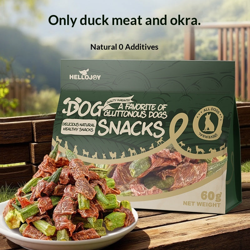 Pet Dog Treats Duck Okra Nutritious Chews bundle of 3